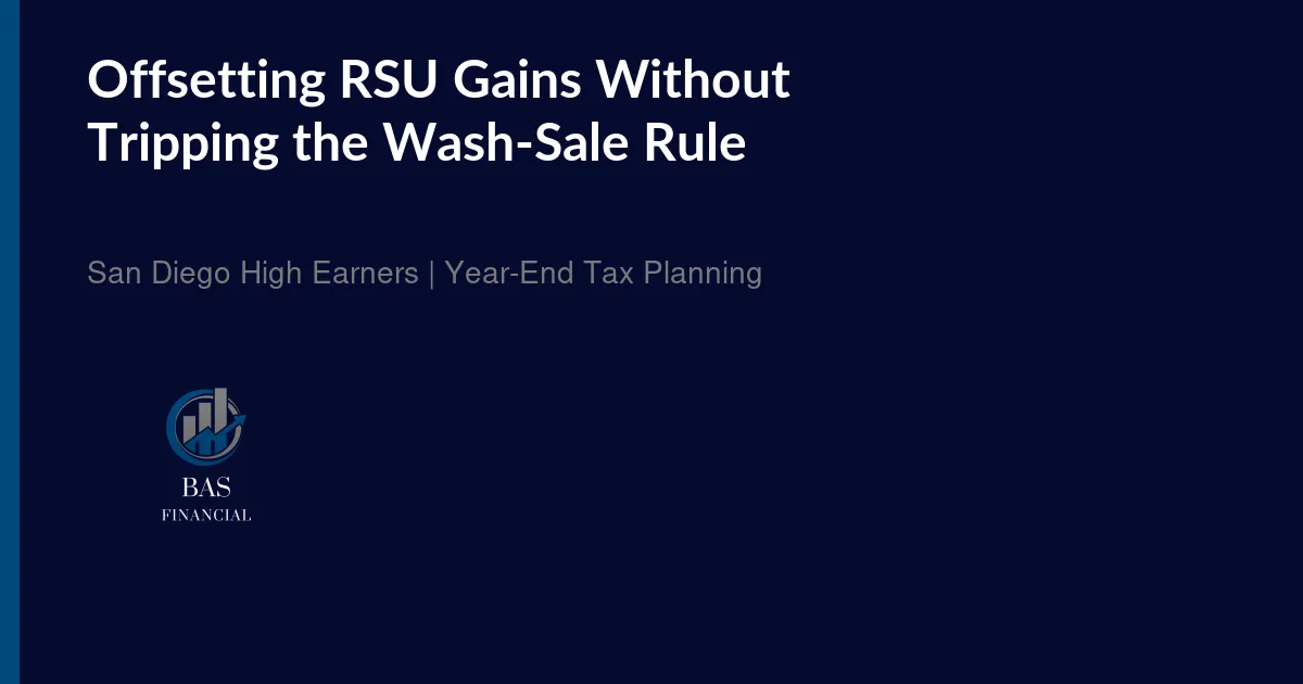 A December 31 year-end deadline beside a 30-day wash-sale window drawn around a stock sale, in muted blue and slate tones.